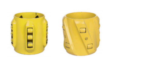 API 10D 4 1/2 ปรับปรุงคุณภาพซีเมนต์ Casing Spring Roller Centralizer สําหรับการเจาะบ่อทิศทาง