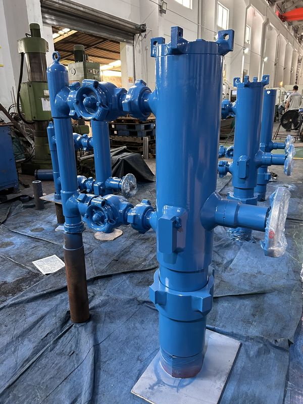 7' API Casing LTC BTC Buckle เชื่อม 54Mpa ความดันการทดสอบ Single Plug Cementing Head With Wooden Packing 550KG