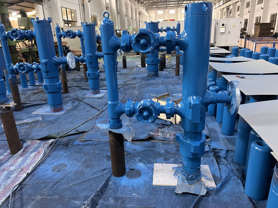 7' API Casing LTC BTC Buckle เชื่อม 54Mpa ความดันการทดสอบ Single Plug Cementing Head With Wooden Packing 550KG