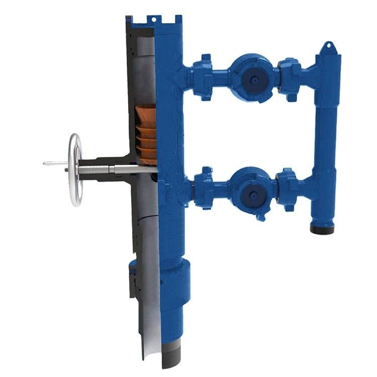 7' API Casing LTC BTC Buckle เชื่อมต่อ 35Mpa ความดันการทํางาน Single Plug Cementing Head With Wooden Packing 550KG